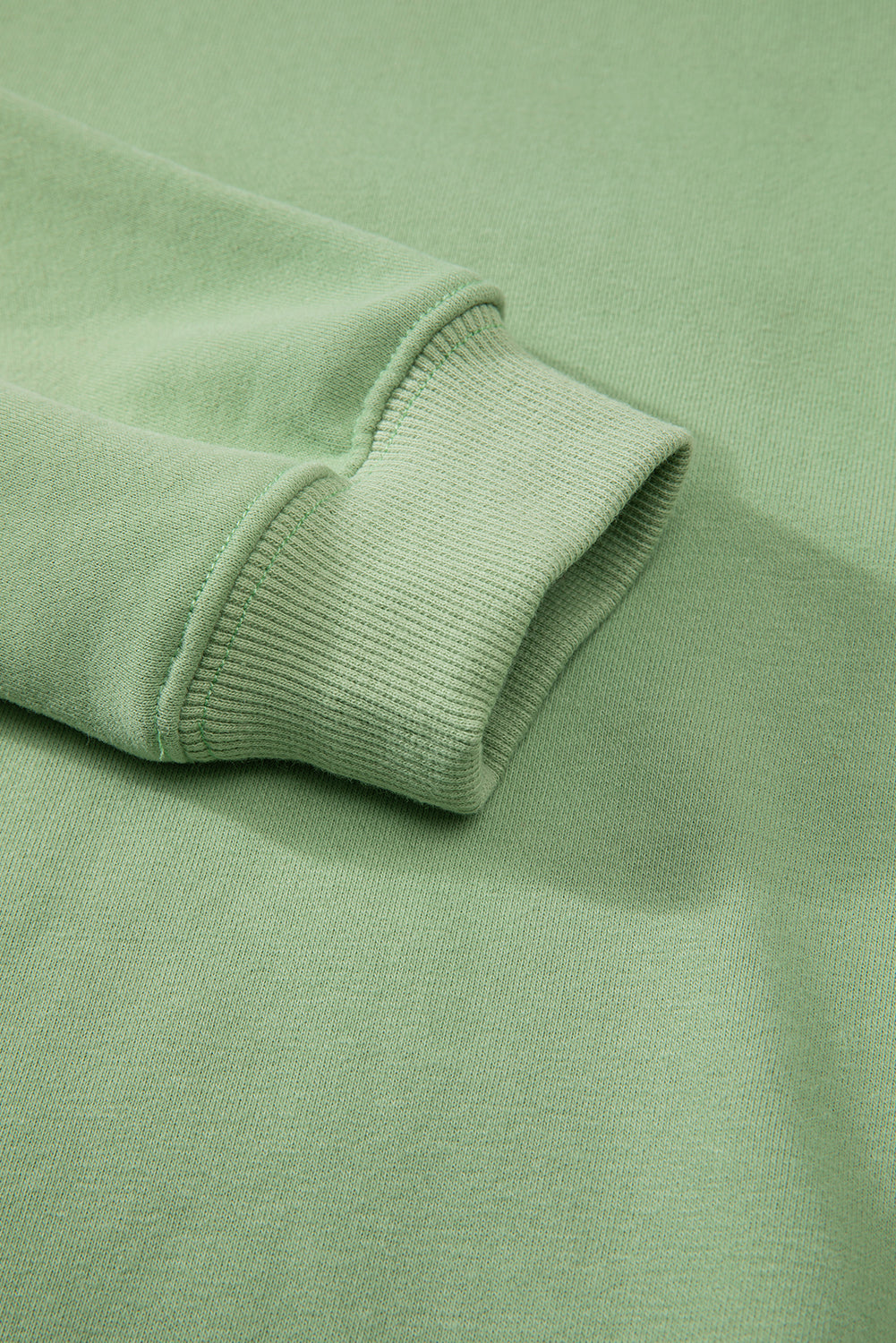 Smoke Green Solid Fleece Lined Drop Shoulder Terry Sweatshirt Sweatshirts & Hoodies JT's Designer Fashion
