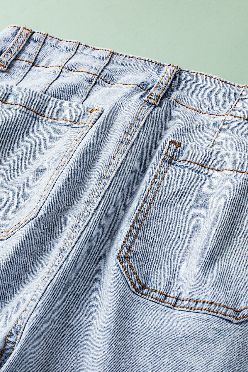 Beau Blue Acid Wash Contrast Edge Pocketed Cropped Jeans Jeans JT's Designer Fashion