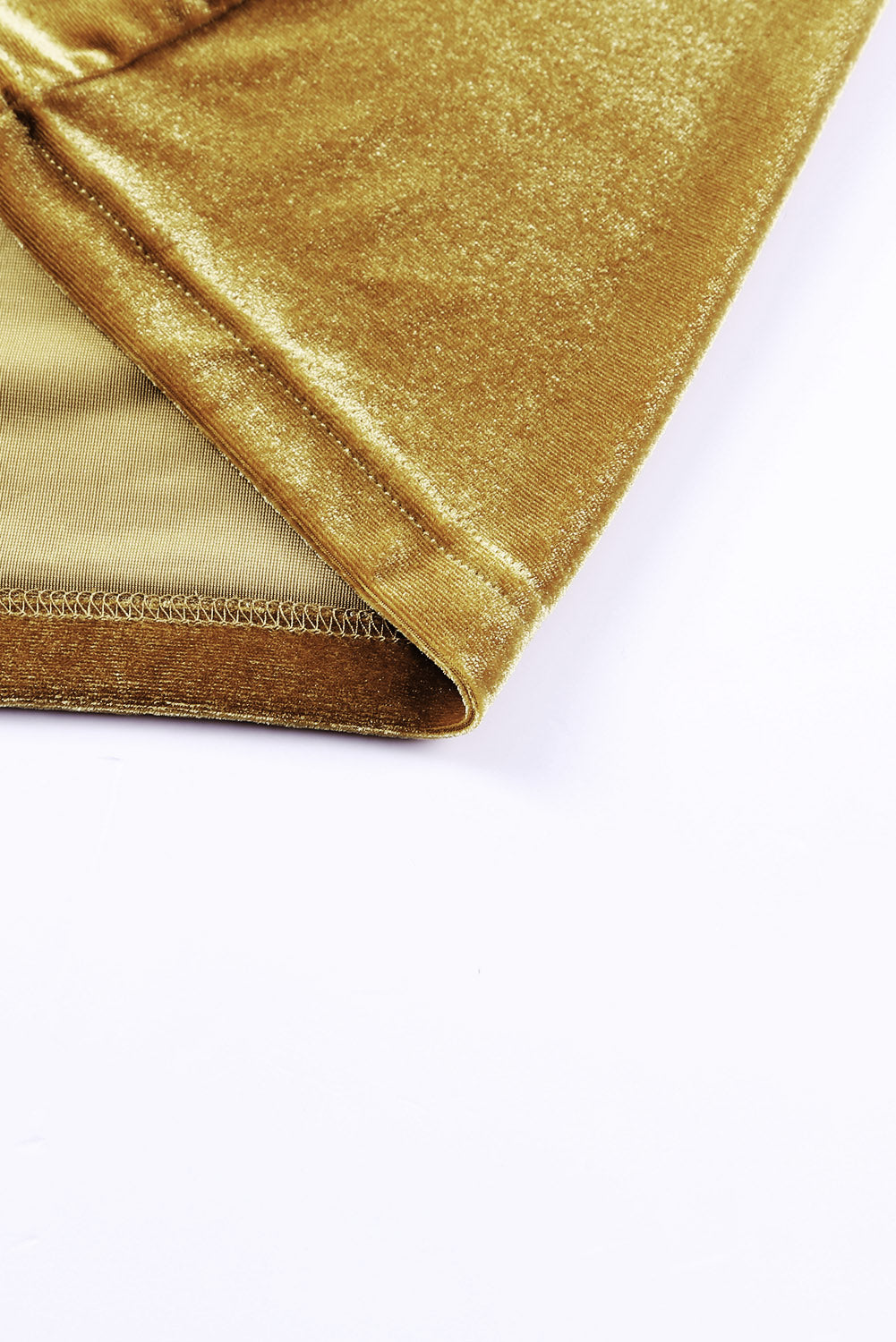 Yellow Velvet Open Front Pocketed Long Duster Sweaters & Cardigans JT's Designer Fashion
