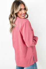Bonbon Corduroy Flap Detail Button Up Split Shacket Jackets JT's Designer Fashion