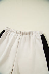 Black Contrast Zipped Stand Collared T Shirt and Short Set Short Sets JT's Designer Fashion