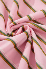 Pink Stripe Wide Short Sleeve Tee and Short Set Short Sets JT's Designer Fashion