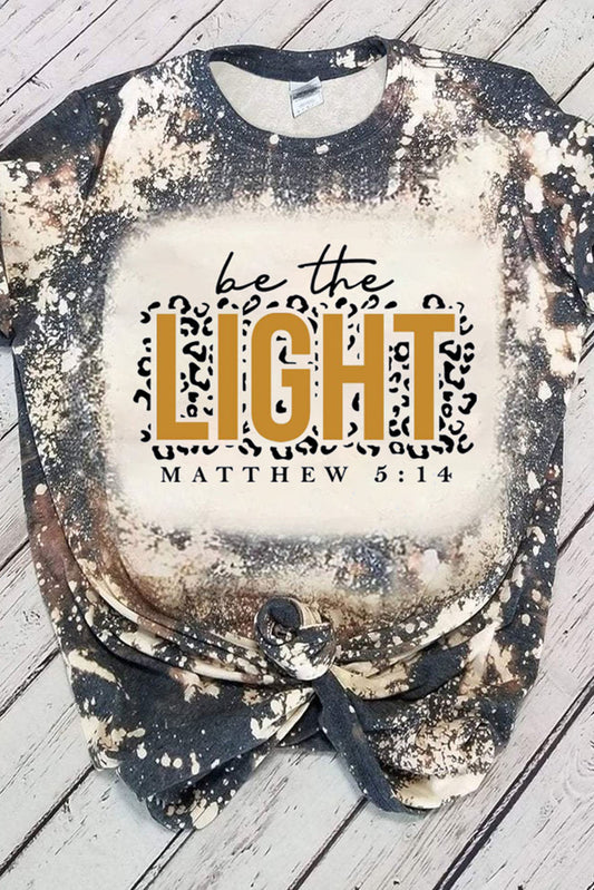 Multicolor LIGHT Letter Leopard Print Color Block Short Sleeve Top Multicolor 95%Polyester+5%Elastane Graphic Tees JT's Designer Fashion