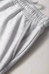 Light Grey French Terry Drawstring Mini Skort with Pockets Skirts & Petticoat JT's Designer Fashion