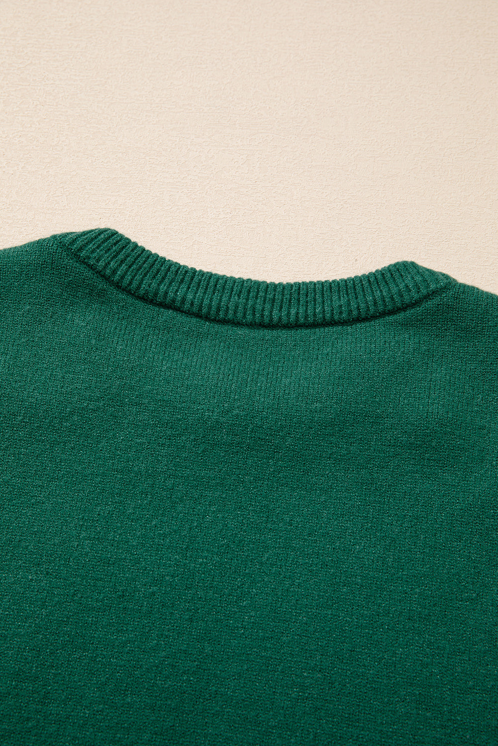 Evergreen Pearled Drop Shoulder Round Neck Sweater Sweaters JT's Designer Fashion