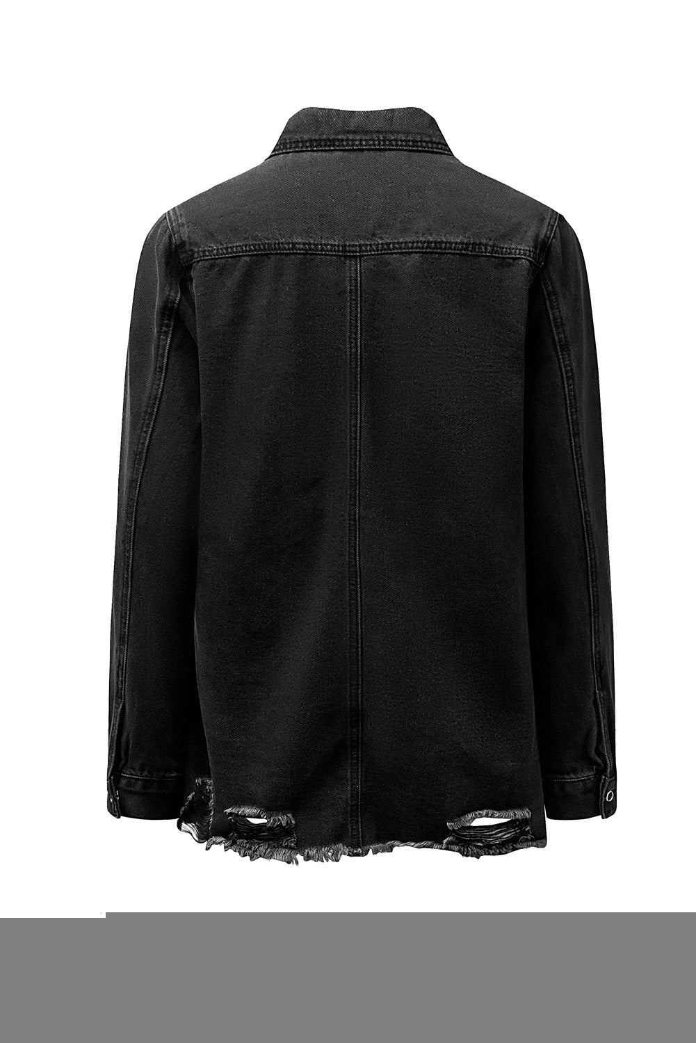 Black Ripped Denim Jacket Denim Jackets JT's Designer Fashion