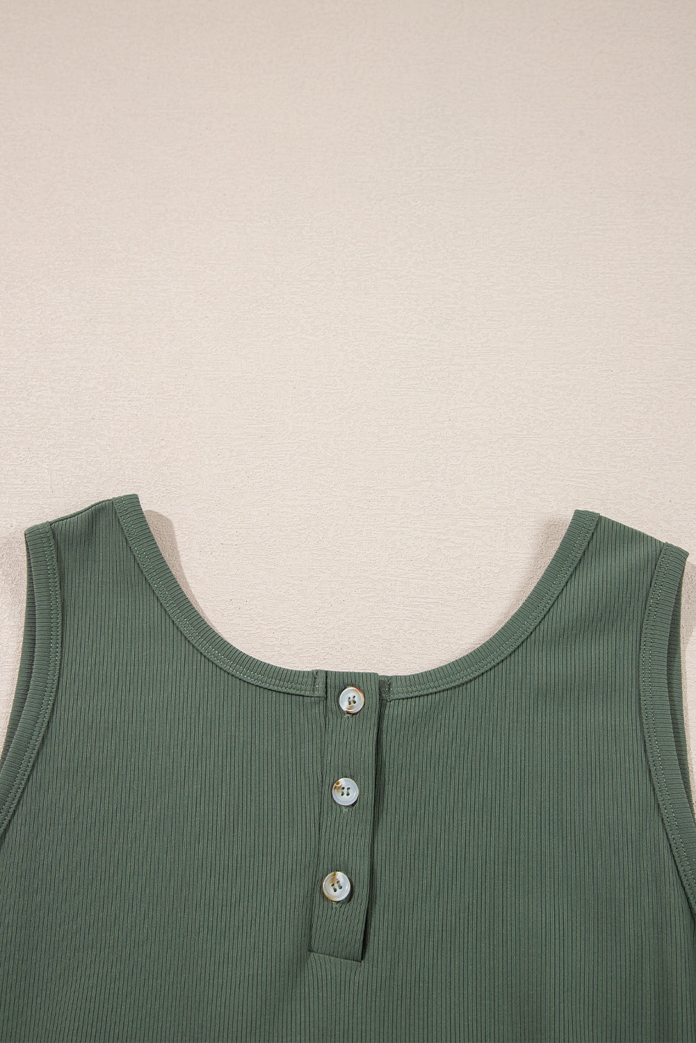Vineyard Green Buttoned Drawstring Waist Sleeveless Wide Leg Jumpsuit Jumpsuits & Rompers JT's Designer Fashion