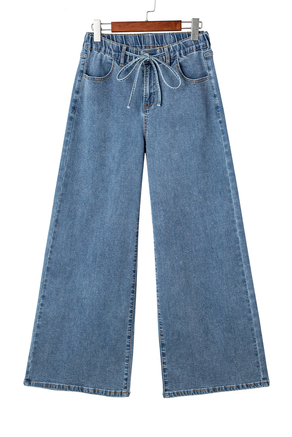 Dusk Blue Medium Wash Super Wide Leg Denim Pants Jeans JT's Designer Fashion