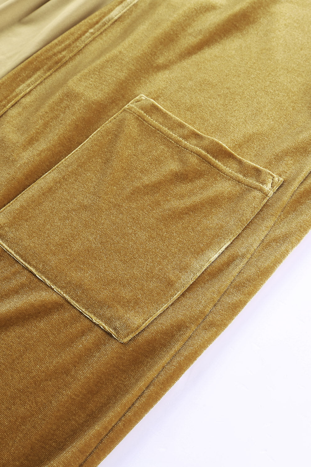 Yellow Velvet Open Front Pocketed Long Duster Sweaters & Cardigans JT's Designer Fashion