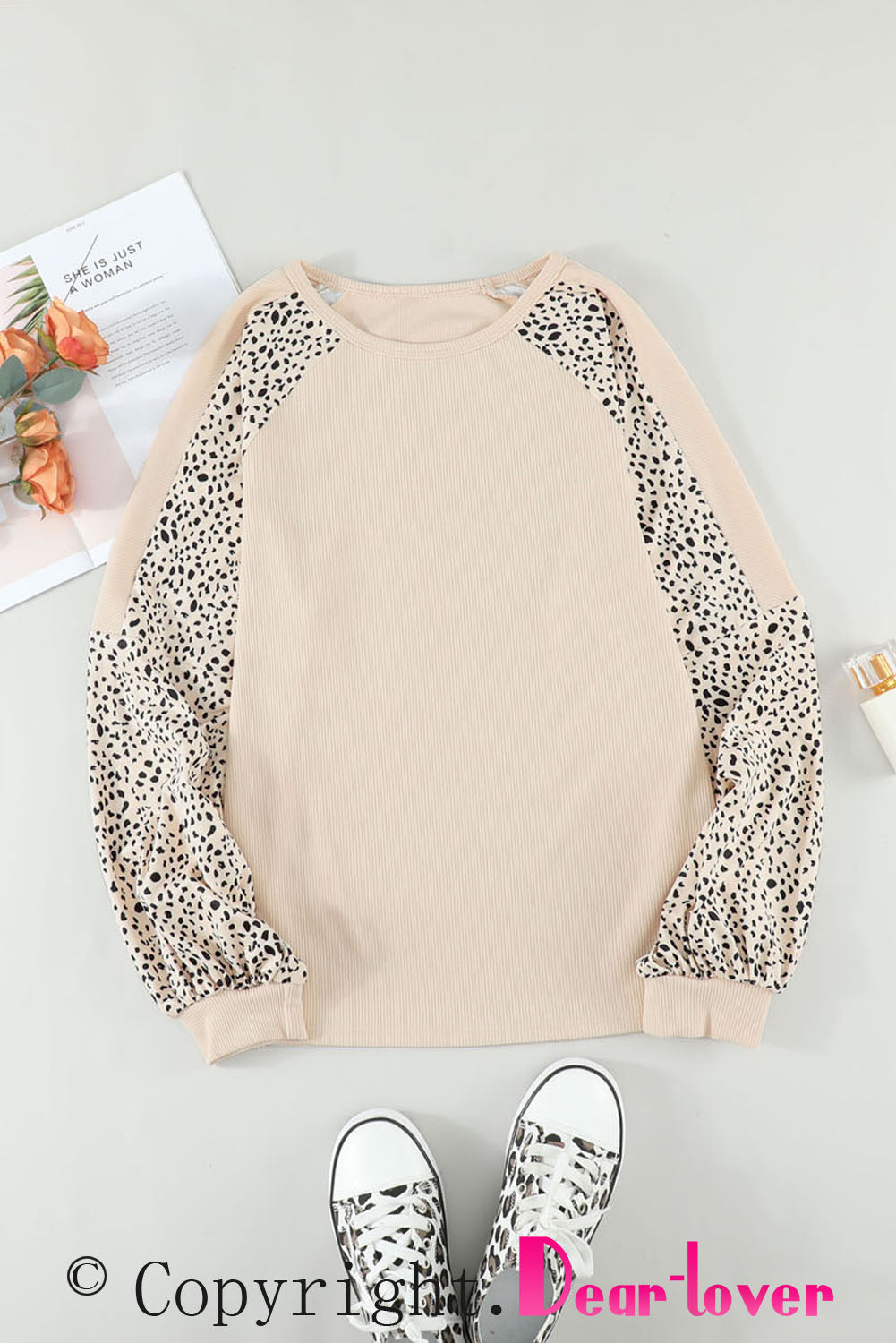 Leopard Print Pullover Top Long Sleeve Tops JT's Designer Fashion