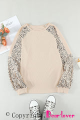 Leopard Print Pullover Top Long Sleeve Tops JT's Designer Fashion
