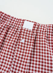 Red Gingham Printed High Waist Shorts Casual Shorts JT's Designer Fashion