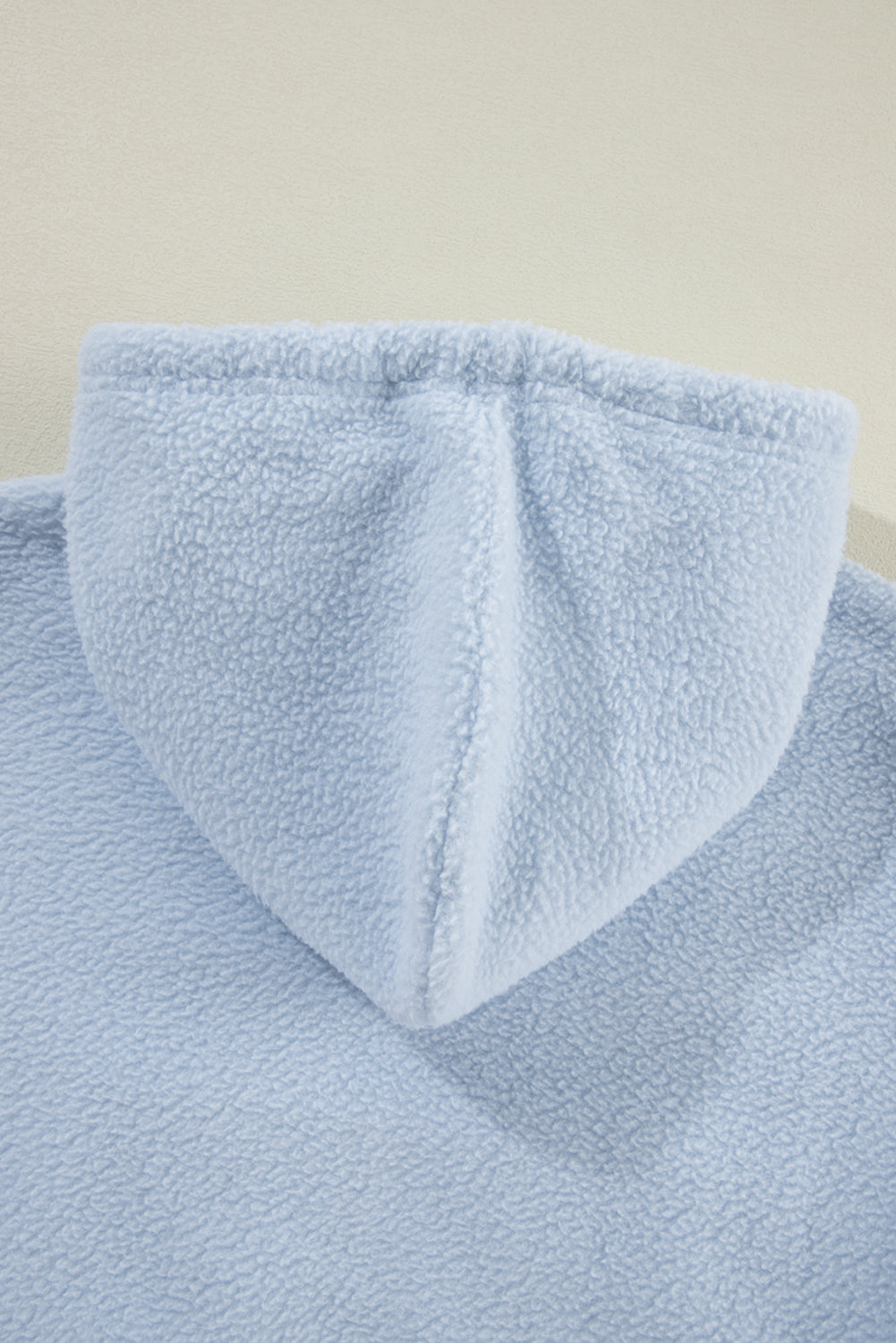Beau Blue Cropped Sherpa Zip Up Hoodie Sweatshirts & Hoodies JT's Designer Fashion