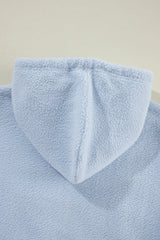 Beau Blue Cropped Sherpa Zip Up Hoodie Sweatshirts & Hoodies JT's Designer Fashion
