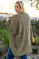 Seagrass Waffle Knit Drop Shoulder Open Front Pocketed Plus Size Cardigan Plus Size Sweaters & Cardigans JT's Designer Fashion