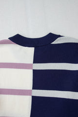 Blue Stripe Colorblock Oversized Sweater Sweaters JT's Designer Fashion
