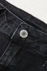 Black Wide Leg Pocketed High Waist Jeans Jeans JT's Designer Fashion