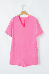 Bonbon Loose Half Sleeve V Neck Knit Romper Bottoms JT's Designer Fashion