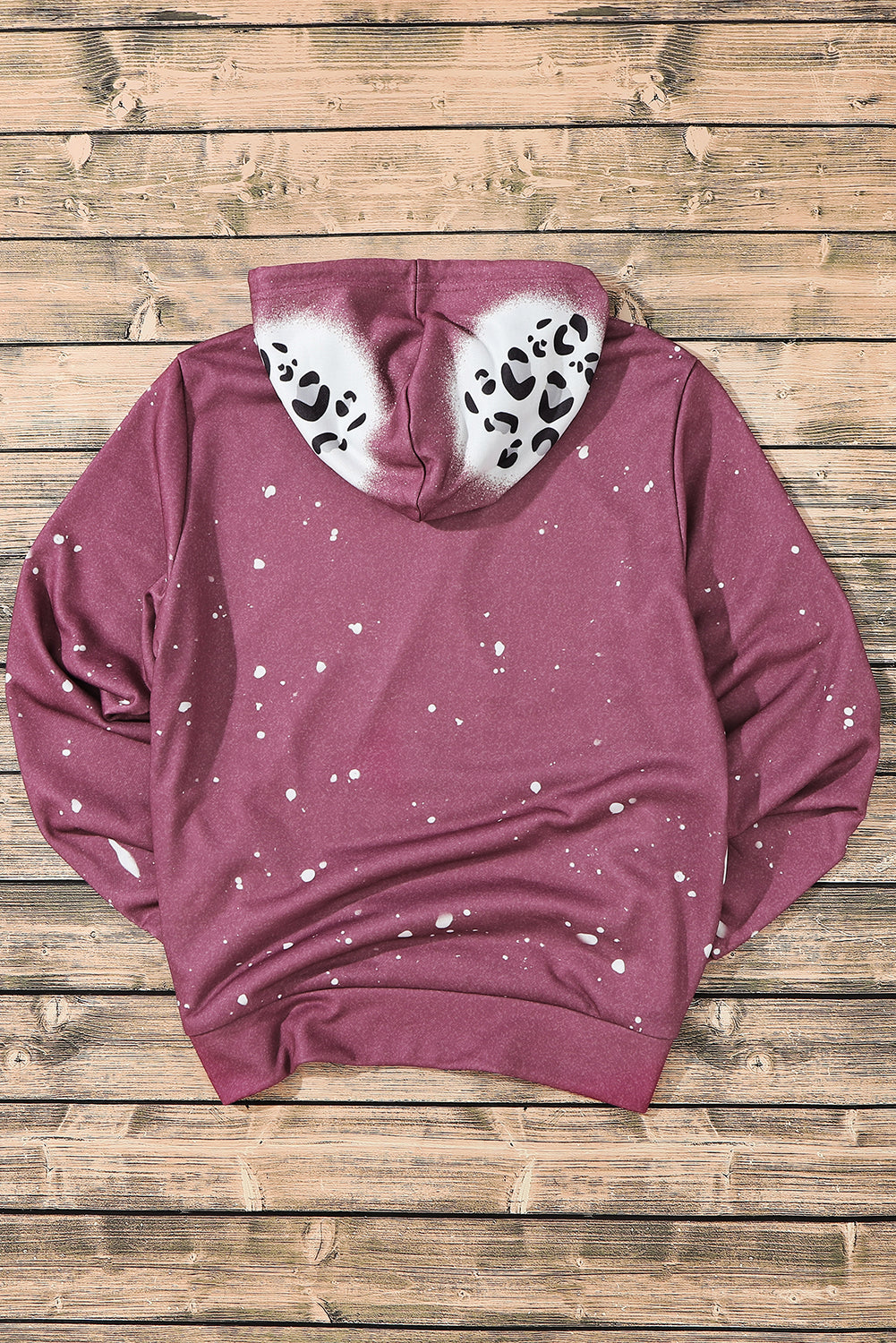Leopard Tie Dye Print Kangaroo Pocket Pullover Hoodie Sweatshirts & Hoodies JT's Designer Fashion