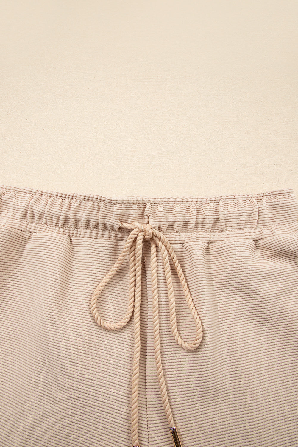 Parchment Textured Half Zip Kangaroo Pocket Top Drawstring Shorts Set Short Sets JT's Designer Fashion