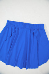 Sky Blue Drawstring High Waist Lined Tennis Skorts Skirts & Petticoat JT's Designer Fashion