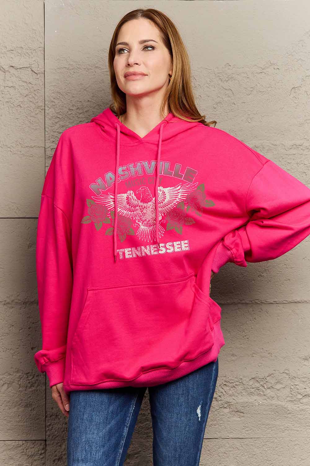 Simply Love Full Size NASHVILLE TENNESSEE Graphic Hoodie Graphic Sweatshirts JT's Designer Fashion