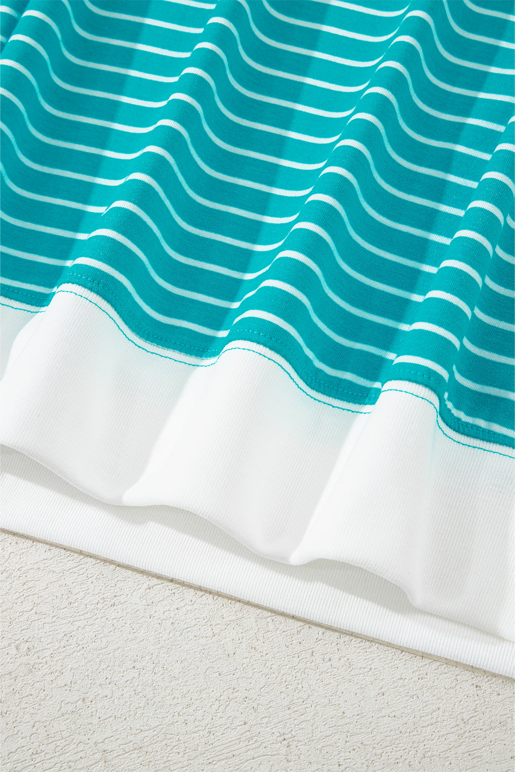 Sky Blue Stripe V Neck Tee and Casual Short Set Short Sets JT's Designer Fashion