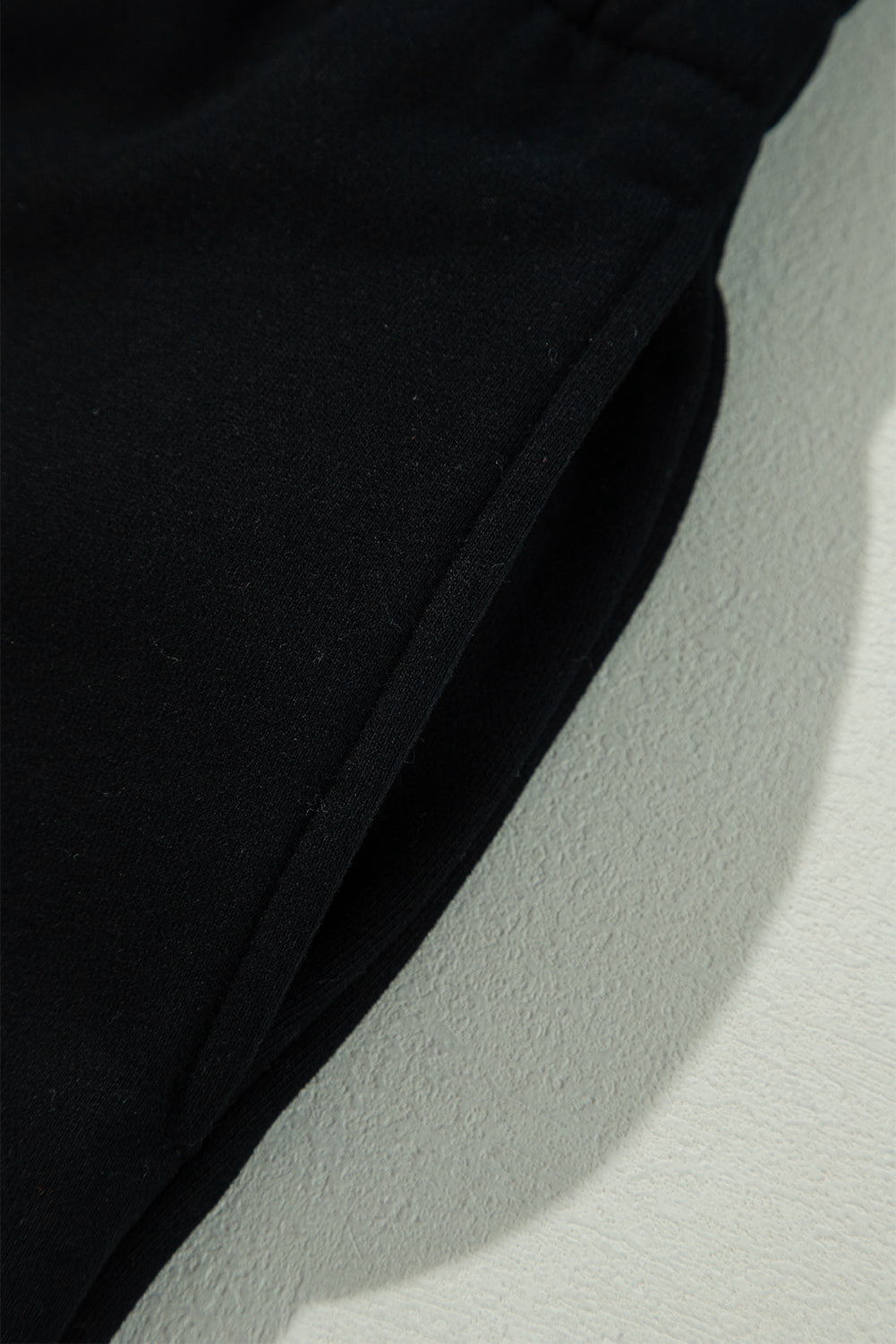 Black Solid Color Fleece Lined Drawstring Waist Casual Pants Pants & Culotte JT's Designer Fashion