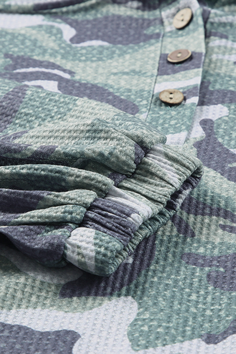 Green Long Sleeve Camo Print Oversize Hoodie Sweatshirts & Hoodies JT's Designer Fashion