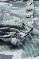 Green Long Sleeve Camo Print Oversize Hoodie Sweatshirts & Hoodies JT's Designer Fashion