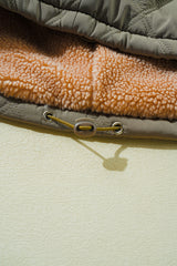 Jungle Green Teddy Collar Flap Pockets Quilted Puffer Jacket Jackets JT's Designer Fashion