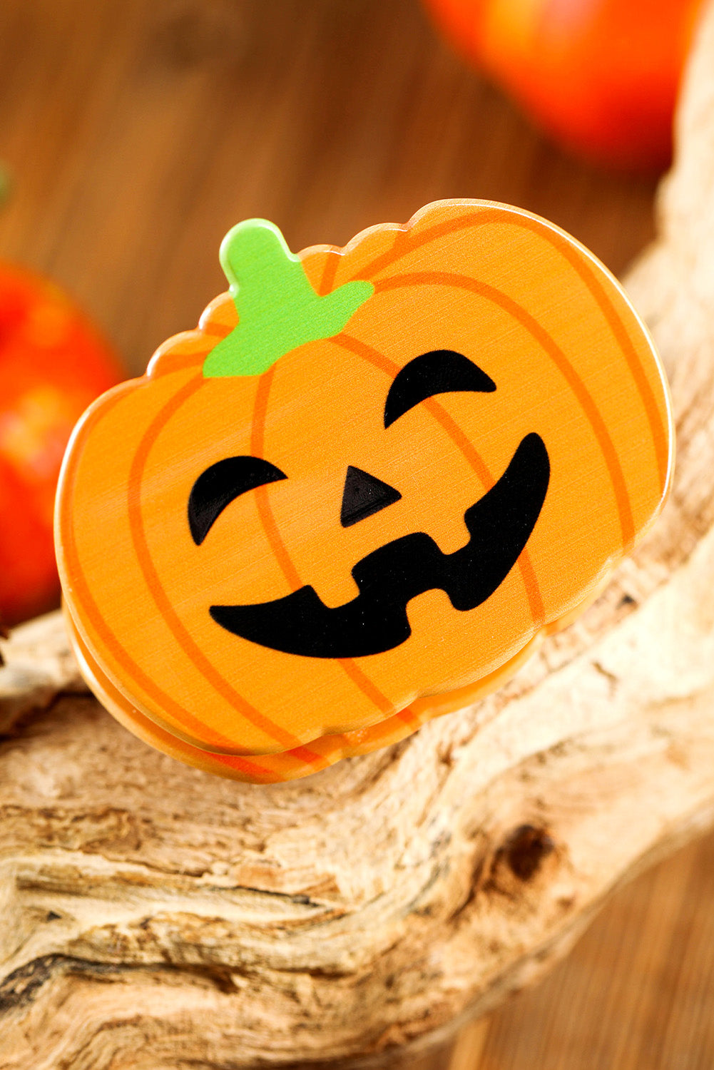 Orange Halloween Pumpkin Face Hair Claw Headwear JT's Designer Fashion