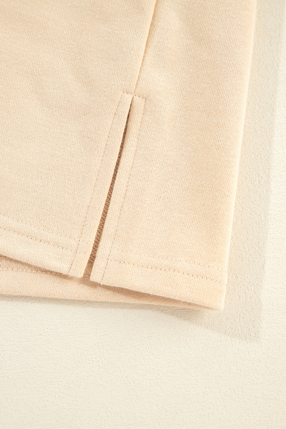 Light French Beige Striped Colorblock Patchwork Collar Sweatshirt Sweatshirts & Hoodies JT's Designer Fashion