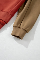 Gold Flame Two Tone Patchwork Drop Shoulder Pullover Sweatshirt Sweatshirts & Hoodies JT's Designer Fashion