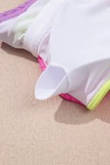 Rose Red Color Block High Waisted Sexy Bikini Set High Waisted Swimsuit JT's Designer Fashion