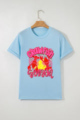 Light Blue Crawfish Season Fashion Graphic T Shirt Graphic Tees JT's Designer Fashion