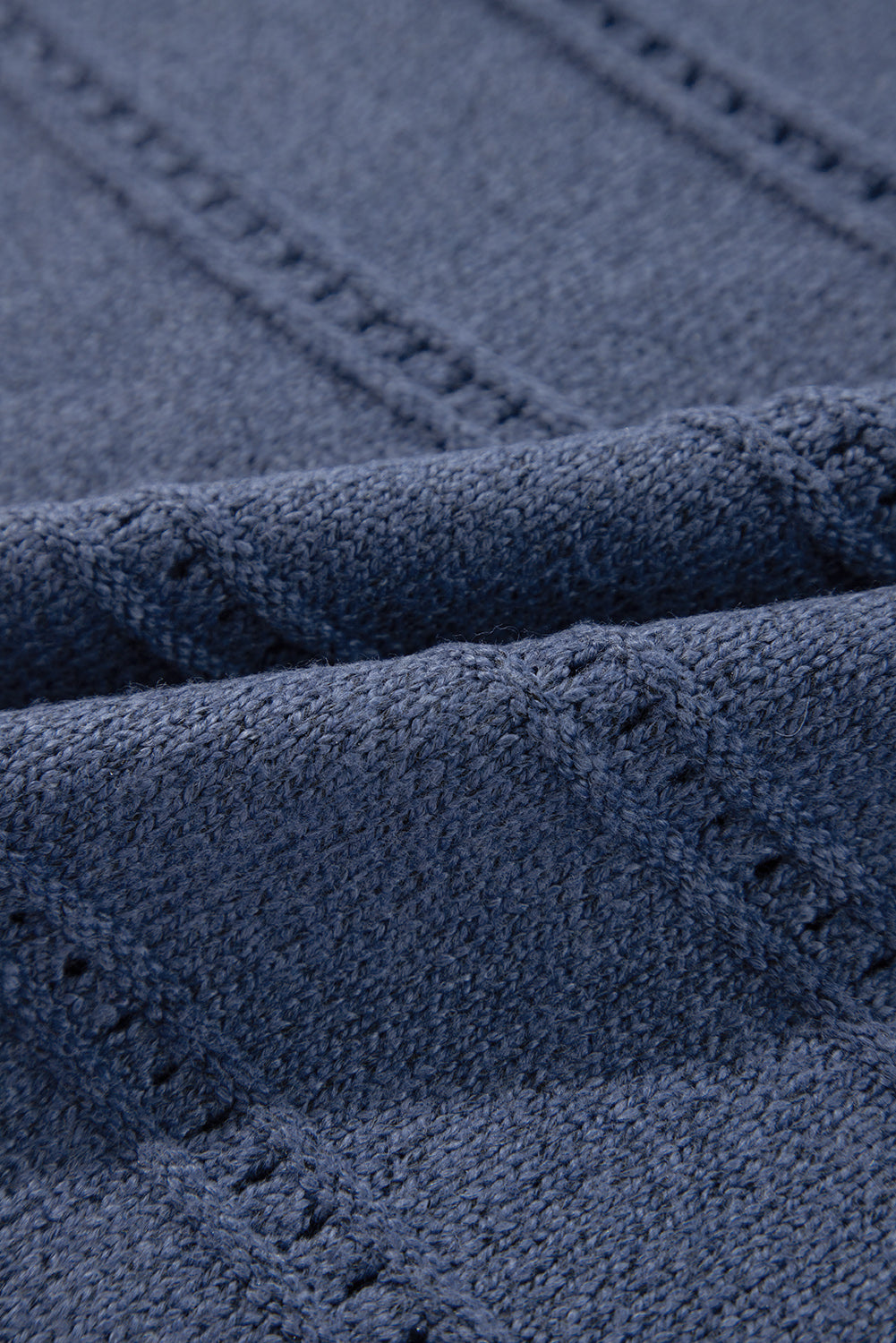 Real Teal Boat Neck Drop Shoulder Pointelle Knit Sweater Sweaters JT's Designer Fashion