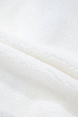 White Contrast Trim Buttoned Sherpa Jacket Jackets JT's Designer Fashion