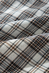 Black Checkered Print Loose Fit Buttoned Hooded Shacket Plaid Shackets JT's Designer Fashion