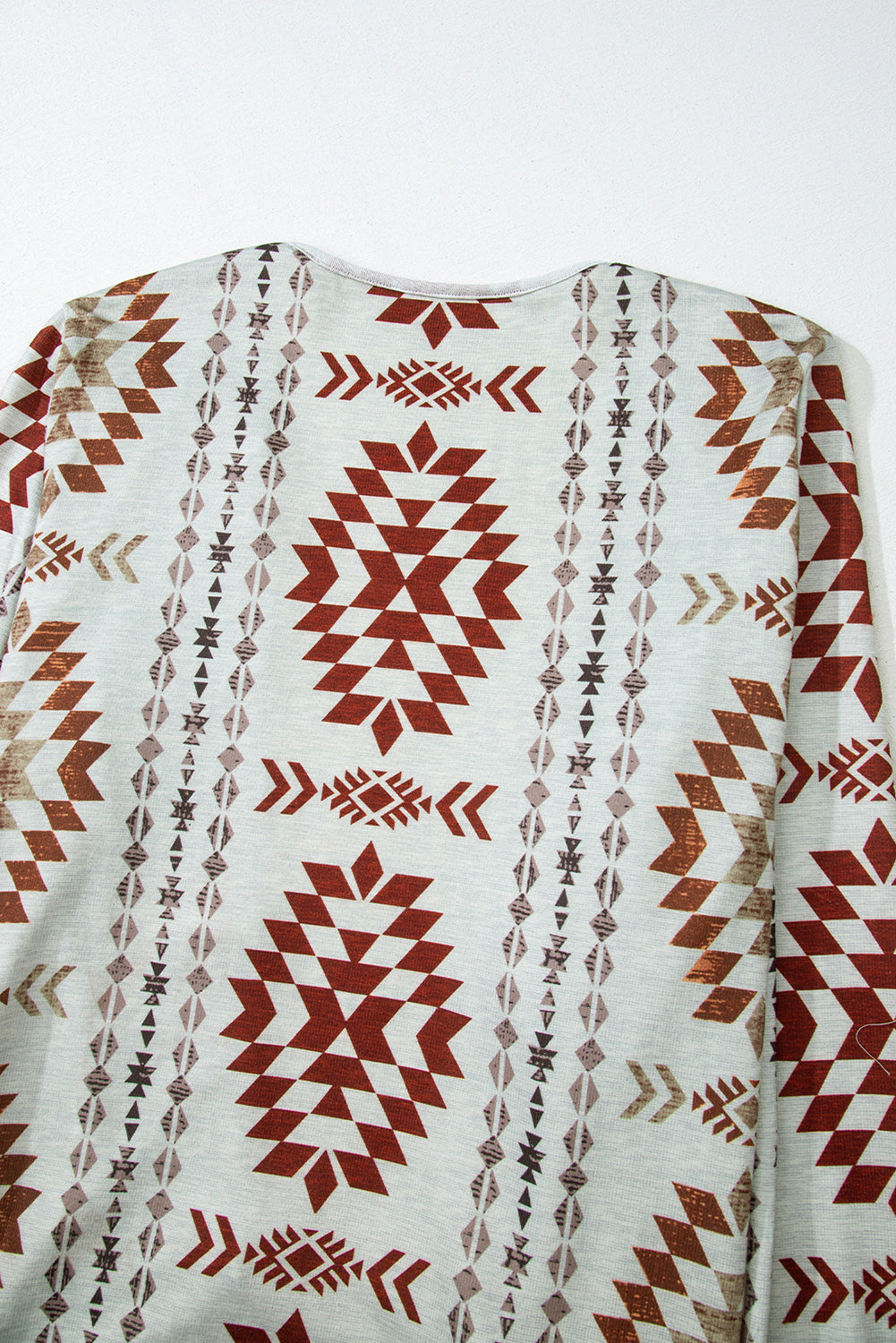 Brown Western Aztec Printed Open Front Long Cardigan Cardigans JT's Designer Fashion