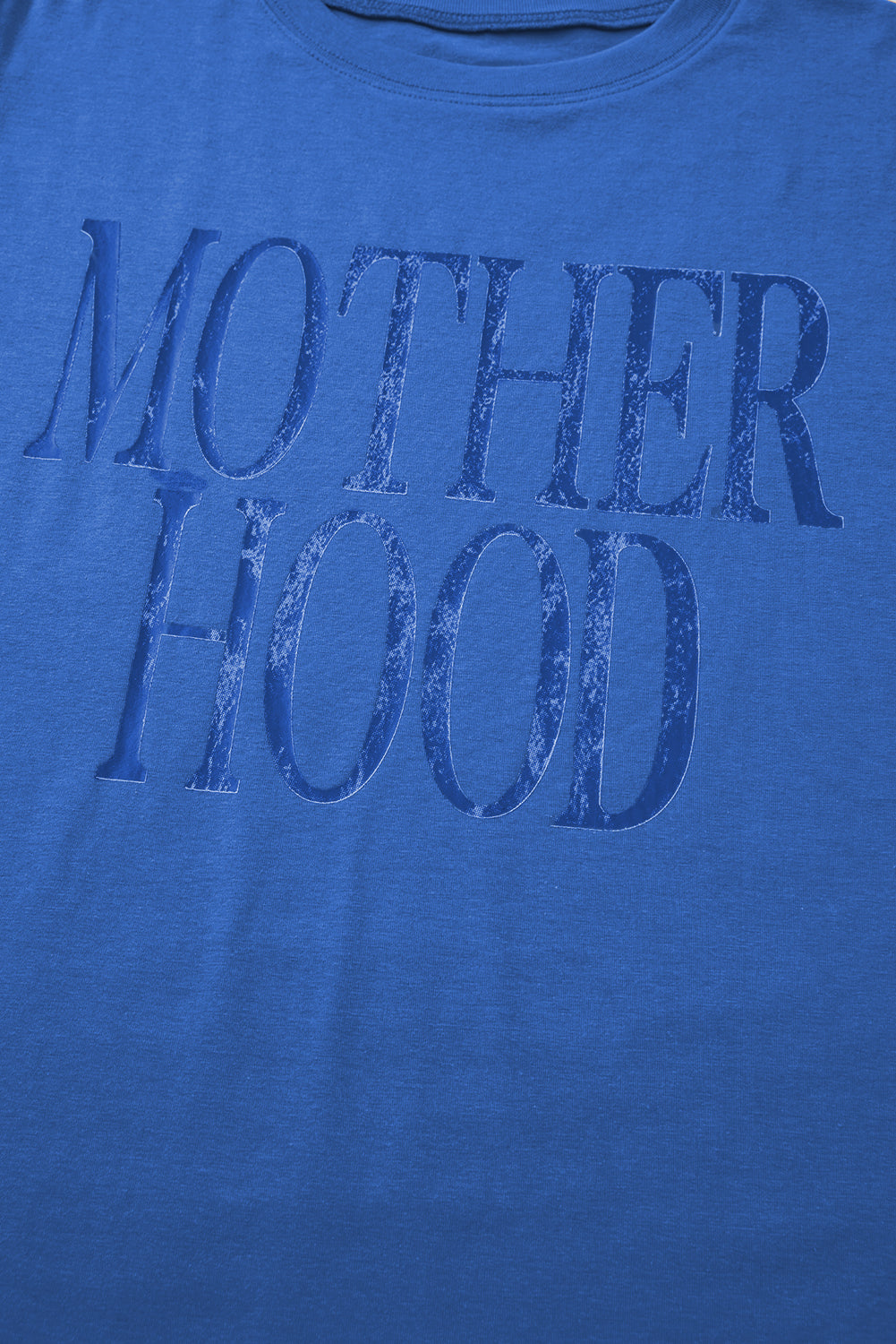 Sky Blue Vintage MOTHERHOOD Letter Graphic T Shirt Graphic Tees JT's Designer Fashion