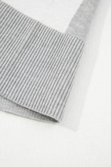 Gray Plus Size Checkered Pattern Button Polo Collar Split Sweater Plus Size Sweaters & Cardigans JT's Designer Fashion