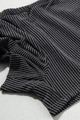 Carbon Grey Ribbed Textured Knit Loose Fit Tee and Shorts Set Short Sets JT's Designer Fashion