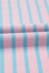 Pink Stripe Color Block Loose Fit Two Piece Shorts Set Short Sets JT's Designer Fashion
