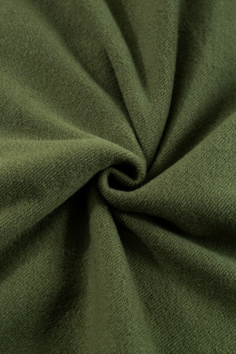 Moss Green Fleece Lined Half Zipper Kangaroo Pockets Loose Hoodie Sweatshirts & Hoodies JT's Designer Fashion