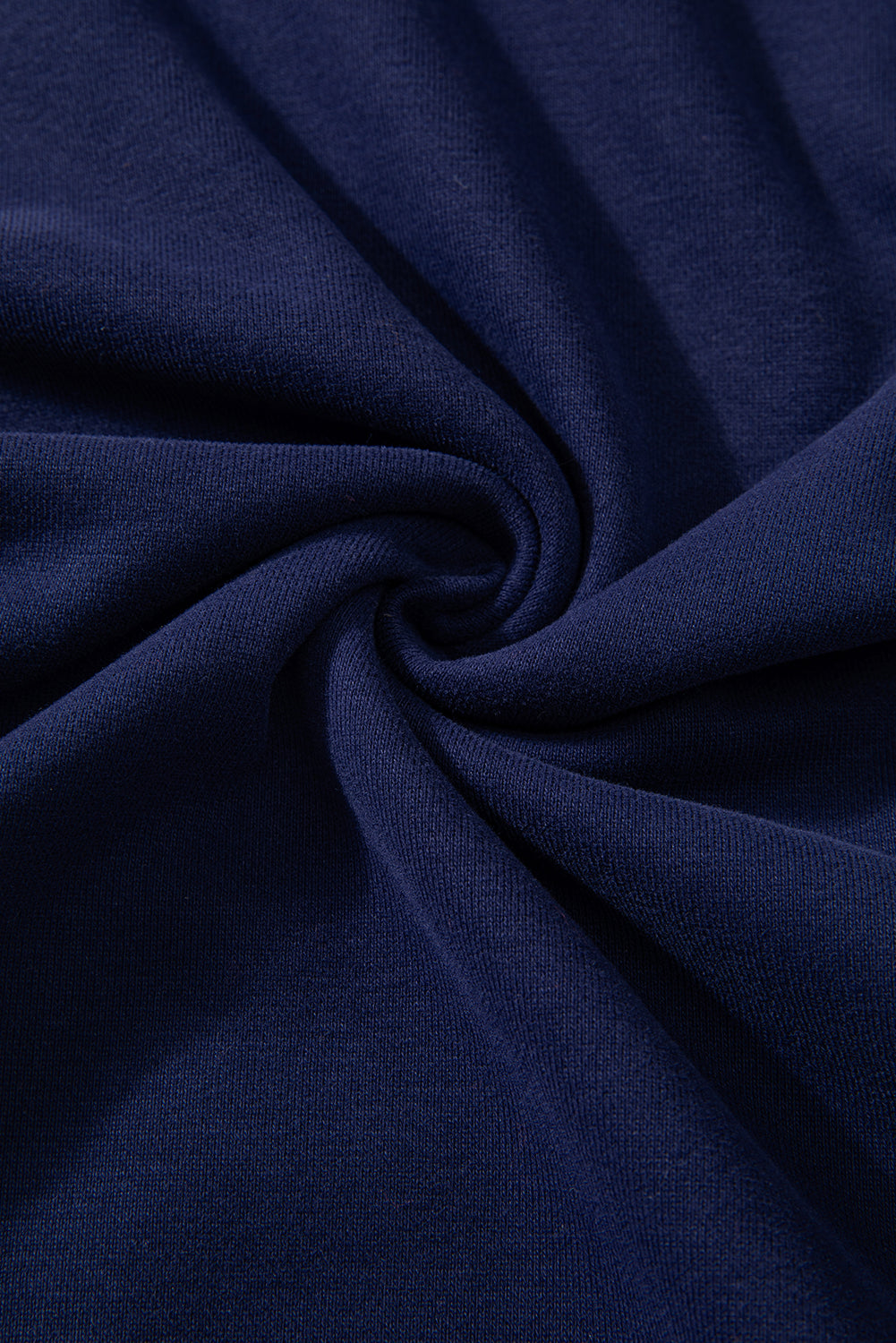 Navy Blue Solid O Neck High Low Hem Pullover Sweatshirt Sweatshirts & Hoodies JT's Designer Fashion