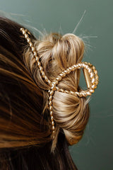 Gold Twist Large Alloy Hair Clip Headwear JT's Designer Fashion