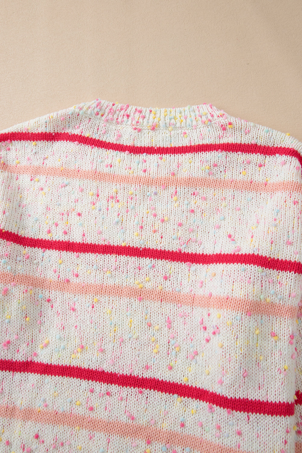 Pink Stripe Drop Shoulder Side Split Plus Size Sweater Plus Size Sweaters & Cardigans JT's Designer Fashion