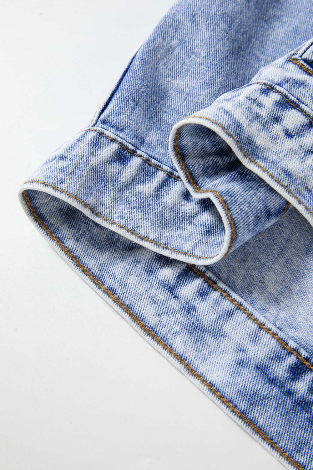 Beau Blue Vintage Washed Flap Pockets Denim Jacket Denim Jackets JT's Designer Fashion