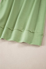 Mist Green Solid Patchwork Sleeve Round Neck Sweatshirt Sweatshirts & Hoodies JT's Designer Fashion